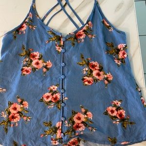 Cute Blue Floral Top